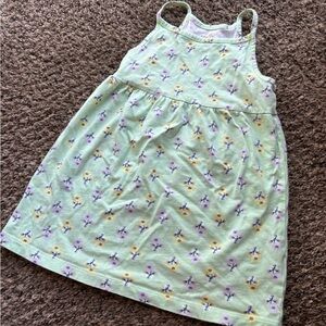 Carter's Mint Green Floral Tank Dress with Purple & Yellow Blooms